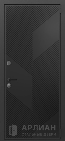 Фото «Черная матовая дверь с хромированной фурнитурой №553»